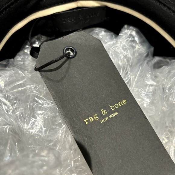 NWT Rag & Bone Zoe Fedora Wide Brim Wool Felt Hat Ribbon Band Black Wool NEW - Picture 5 of 7